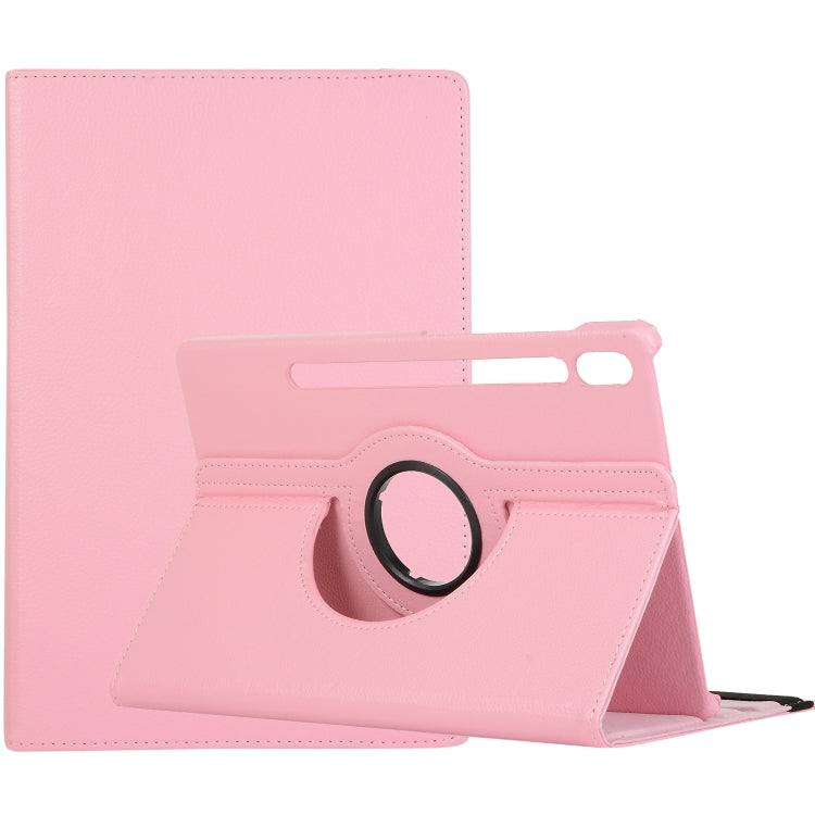 Litchi Texture Horizontal Flip 360 Degrees Rotation Leather Case with Holder, For Samsung Galaxy Tab S7 T870 (2020)