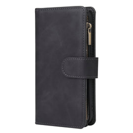 Multifunctional Retro Frosted Horizontal Flip Leather Case with Card Slot & Holder & Zipper Wallet & Photo Frame & Lanyard