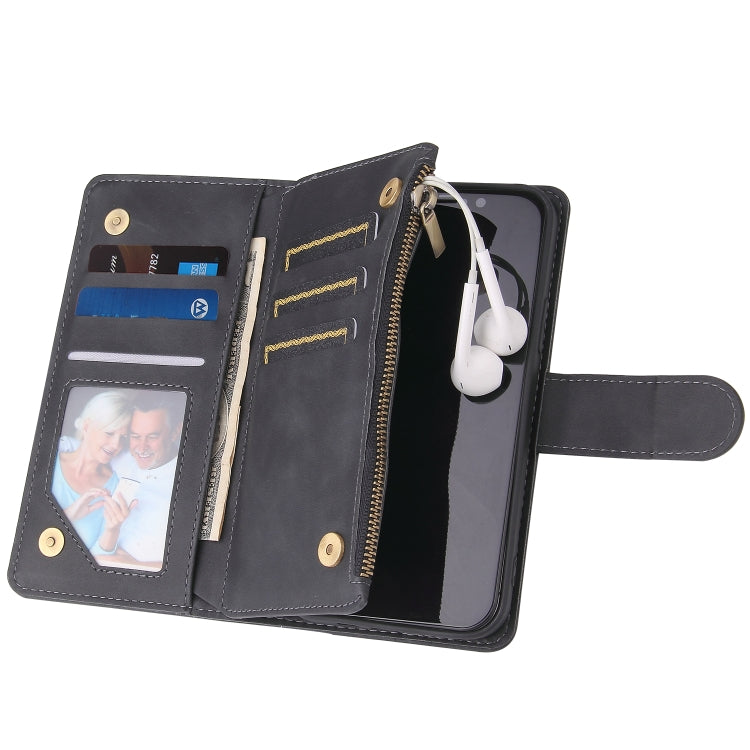Multifunctional Retro Frosted Horizontal Flip Leather Case with Card Slot & Holder & Zipper Wallet & Photo Frame & Lanyard