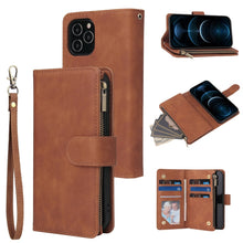 Load image into Gallery viewer, Multifunctional Retro Frosted Horizontal Flip Leather Case with Card Slot &amp; Holder &amp; Zipper Wallet &amp; Photo Frame &amp; Lanyard
