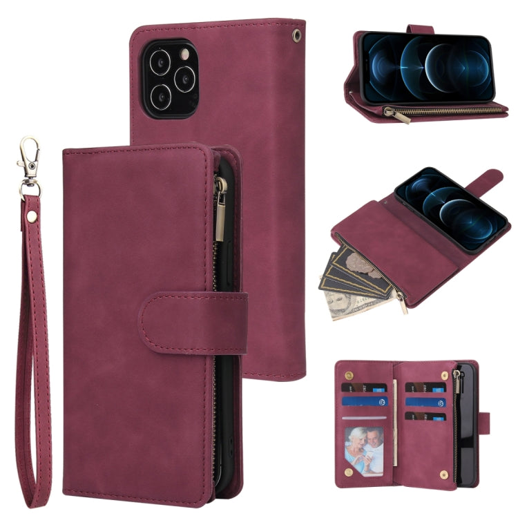 Multifunctional Retro Frosted Horizontal Flip Leather Case with Card Slot & Holder & Zipper Wallet & Photo Frame & Lanyard