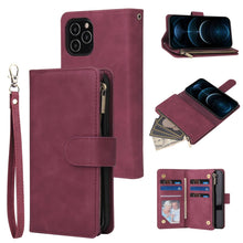 Load image into Gallery viewer, Multifunctional Retro Frosted Horizontal Flip Leather Case with Card Slot &amp; Holder &amp; Zipper Wallet &amp; Photo Frame &amp; Lanyard