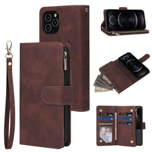 Load image into Gallery viewer, Multifunctional Retro Frosted Horizontal Flip Leather Case with Card Slot &amp; Holder &amp; Zipper Wallet &amp; Photo Frame &amp; Lanyard