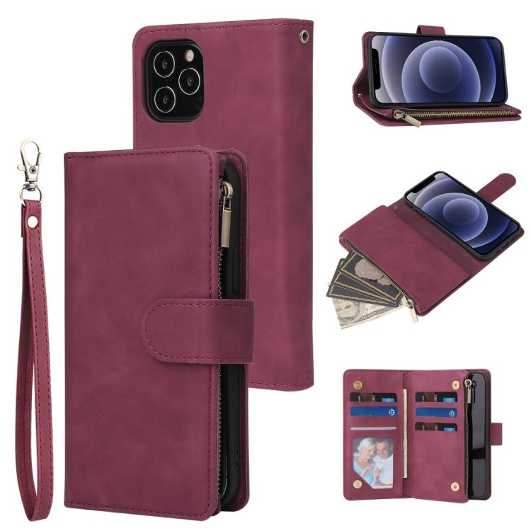 Multifunctional Retro Frosted Horizontal Flip Leather Case with Card Slot & Holder & Zipper Wallet & Photo Frame & Lanyard