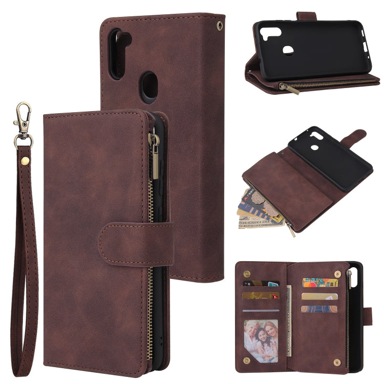 Multifunctional Retro Frosted Horizontal Flip Leather Case with Card Slot & Holder & Zipper Wallet & Photo Frame & Lanyard