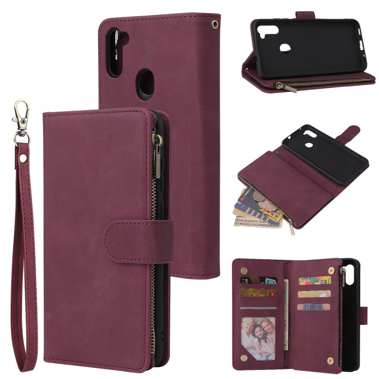 Multifunctional Retro Frosted Horizontal Flip Leather Case with Card Slot & Holder & Zipper Wallet & Photo Frame & Lanyard