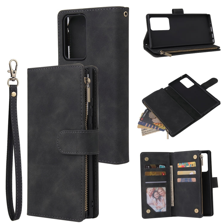 Multifunctional Retro Frosted Horizontal Flip Leather Case with Card Slot & Holder & Zipper Wallet & Photo Frame & Lanyard