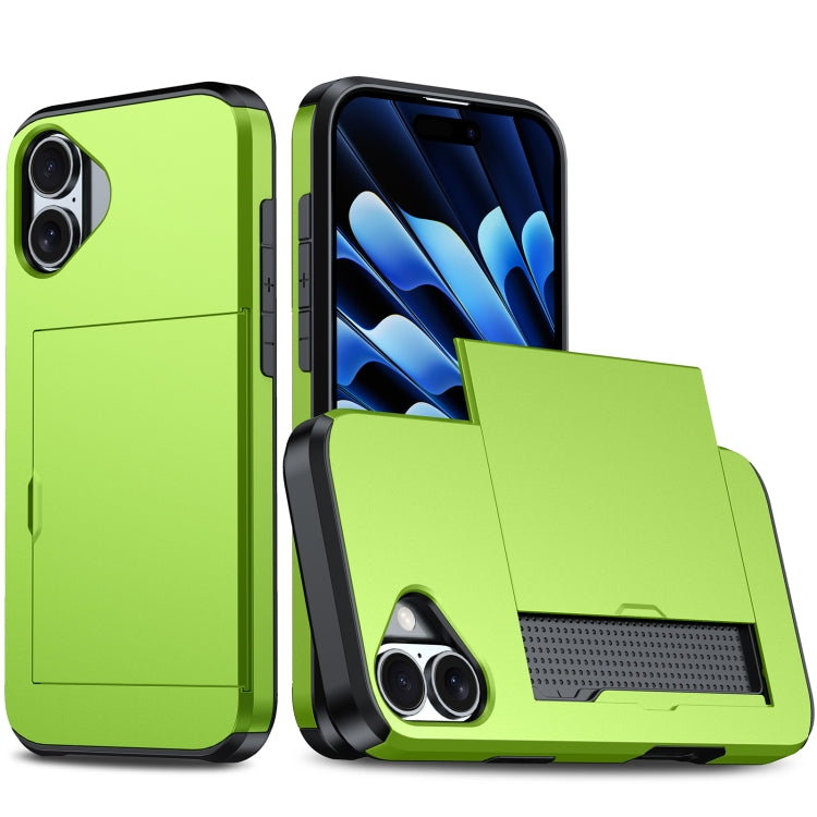 Shockproof Armor Phone Case with Card Slot, For iPhone 16 Pro Max, For iPhone 16 Pro, For iPhone 16 Plus, For iPhone 16