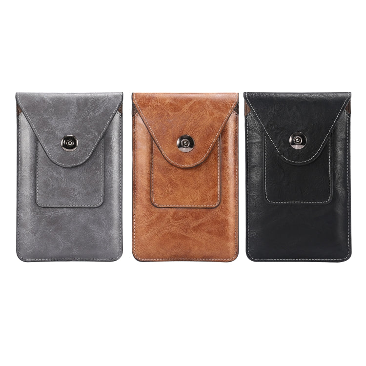 Elephant Texture Men Leisure Simple Universal Mobile Phone Waist Pack Leather Case with Card Slot, Suitable for 6.7-6.9 inch Smartphones, For iPhone 12 Pro Max