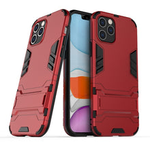 Load image into Gallery viewer, PC + TPU Shockproof Protective Case with Invisible Holder, For iPhone 12 / 12 Pro, For iPhone 12 mini, For OPPO Realme C11, For Vivo X50 Pro+, For Samsung Galaxy M01
