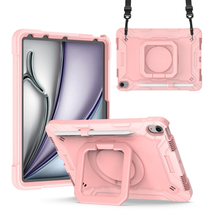 Handle Grip Holder Silicone Hybrid PC Tablet Case with Strap, For iPad Pro 11 2025 / 2024, For iPad Air 11 2026 / 2025 / 2024