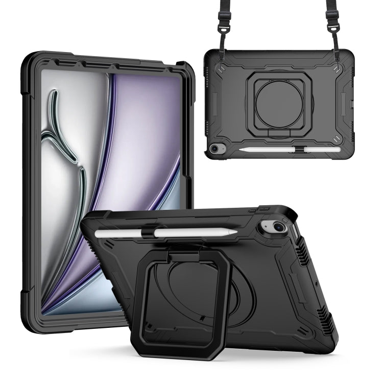 Handle Grip Holder Silicone Hybrid PC Tablet Case with Strap, For iPad Pro 11 2025 / 2024, For iPad Air 11 2026 / 2025 / 2024