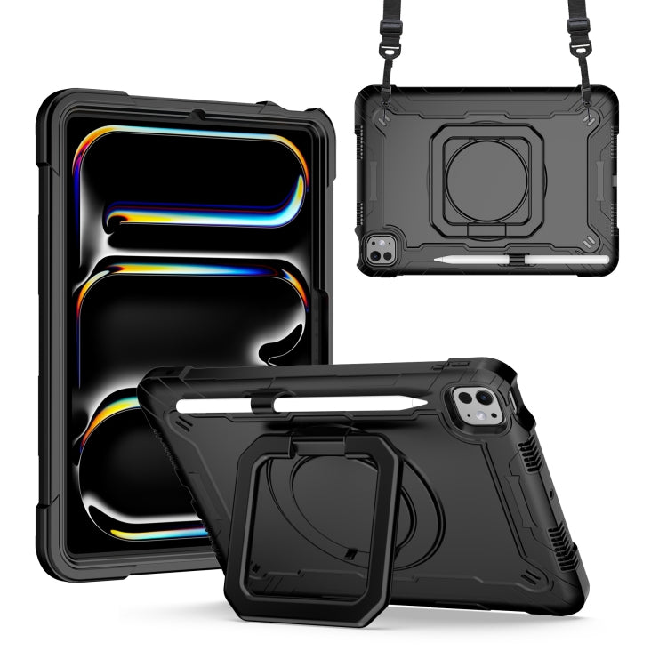Handle Grip Holder Silicone Hybrid PC Tablet Case with Strap, For iPad Pro 11 2025 / 2024, For iPad Air 11 2026 / 2025 / 2024