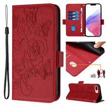 Load image into Gallery viewer, Embossed Rose RFID Anti-theft Leather Phone Case, For iPhone 11 Pro Max, For iPhone 11, For iPhone 11 Pro, For iPhone XS / X, For iPhone XR, For iPhone XS Max, For iPhone 8 Plus / 7 Plus