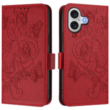 Load image into Gallery viewer, Embossed Rose RFID Anti-theft Leather Phone Case, For iPhone 18 Pro / 17 Pro, For iPhone 18 Pro Max / 17 Pro Max, For iPhone 17, For iPhone Air, For iPhone SE 2024, For iPhone 16 Pro Max, For iPhone 16 Pro, For iPhone 16 Plus