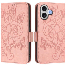Load image into Gallery viewer, Embossed Rose RFID Anti-theft Leather Phone Case, For iPhone 18 Pro / 17 Pro, For iPhone 18 Pro Max / 17 Pro Max, For iPhone 17, For iPhone Air, For iPhone SE 2024, For iPhone 16 Pro Max, For iPhone 16 Pro, For iPhone 16 Plus
