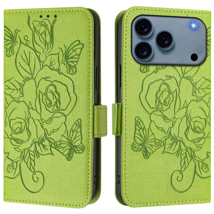 Embossed Rose RFID Anti-theft Leather Phone Case, For iPhone 18 Pro / 17 Pro, For iPhone 18 Pro Max / 17 Pro Max, For iPhone 17, For iPhone Air, For iPhone SE 2024, For iPhone 16 Pro Max, For iPhone 16 Pro, For iPhone 16 Plus