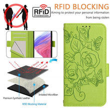 Load image into Gallery viewer, Embossed Rose RFID Anti-theft Leather Phone Case, For iPhone 18 Pro / 17 Pro, For iPhone 18 Pro Max / 17 Pro Max, For iPhone 17, For iPhone Air, For iPhone SE 2024, For iPhone 16 Pro Max, For iPhone 16 Pro, For iPhone 16 Plus