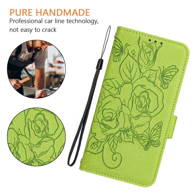 Embossed Rose RFID Anti-theft Leather Phone Case, For iPhone 18 Pro / 17 Pro, For iPhone 18 Pro Max / 17 Pro Max, For iPhone 17, For iPhone Air, For iPhone SE 2024, For iPhone 16 Pro Max, For iPhone 16 Pro, For iPhone 16 Plus