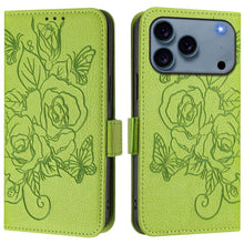 Load image into Gallery viewer, Embossed Rose RFID Anti-theft Leather Phone Case, For iPhone 18 Pro / 17 Pro, For iPhone 18 Pro Max / 17 Pro Max, For iPhone 17, For iPhone Air, For iPhone SE 2024, For iPhone 16 Pro Max, For iPhone 16 Pro, For iPhone 16 Plus