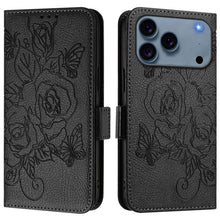 Load image into Gallery viewer, Embossed Rose RFID Anti-theft Leather Phone Case, For iPhone 18 Pro / 17 Pro, For iPhone 18 Pro Max / 17 Pro Max, For iPhone 17, For iPhone Air, For iPhone SE 2024, For iPhone 16 Pro Max, For iPhone 16 Pro, For iPhone 16 Plus