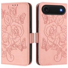 Load image into Gallery viewer, Embossed Rose RFID Anti-theft Leather Phone Case, For iPhone 17 Pro Max, For iPhone 17 Pro, For iPhone 17, For iPhone Air, For iPhone SE 2024, For iPhone 16 Pro Max, For iPhone 16 Pro, For iPhone 16 Plus