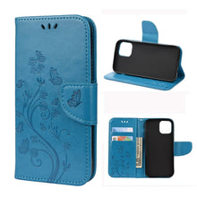 Load image into Gallery viewer, Butterfly Flower Pattern Horizontal Flip Leather Case with Holder &amp; Card Slots &amp; Wallet, For iPhone 12 mini, For iPhone 12 / 12 Pro, For iPhone 12 Pro Max