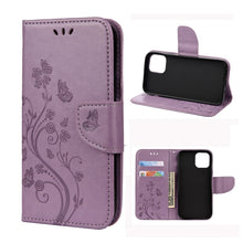 Load image into Gallery viewer, Butterfly Flower Pattern Horizontal Flip Leather Case with Holder &amp; Card Slots &amp; Wallet, For iPhone 12 mini, For iPhone 12 / 12 Pro, For iPhone 12 Pro Max