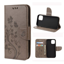 Load image into Gallery viewer, Butterfly Flower Pattern Horizontal Flip Leather Case with Holder &amp; Card Slots &amp; Wallet, For iPhone 12 mini, For iPhone 12 / 12 Pro, For iPhone 12 Pro Max