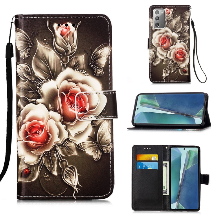 Colored Drawing Pattern Plain Weave Horizontal Flip Leather Case with Holder & Card Slot & Wallet & Lanyard