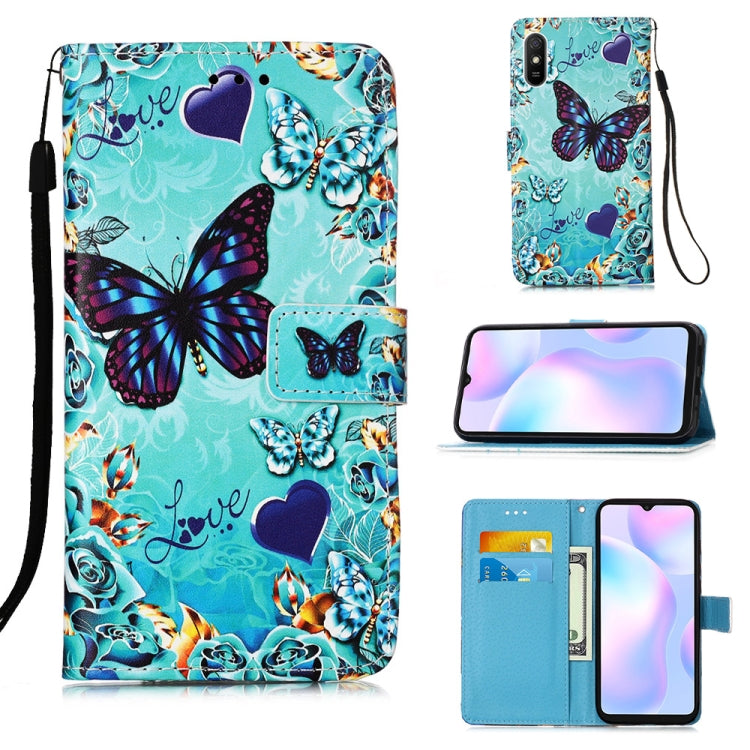 Colored Drawing Pattern Plain Weave Horizontal Flip Leather Case with Holder & Card Slot & Wallet & Lanyard