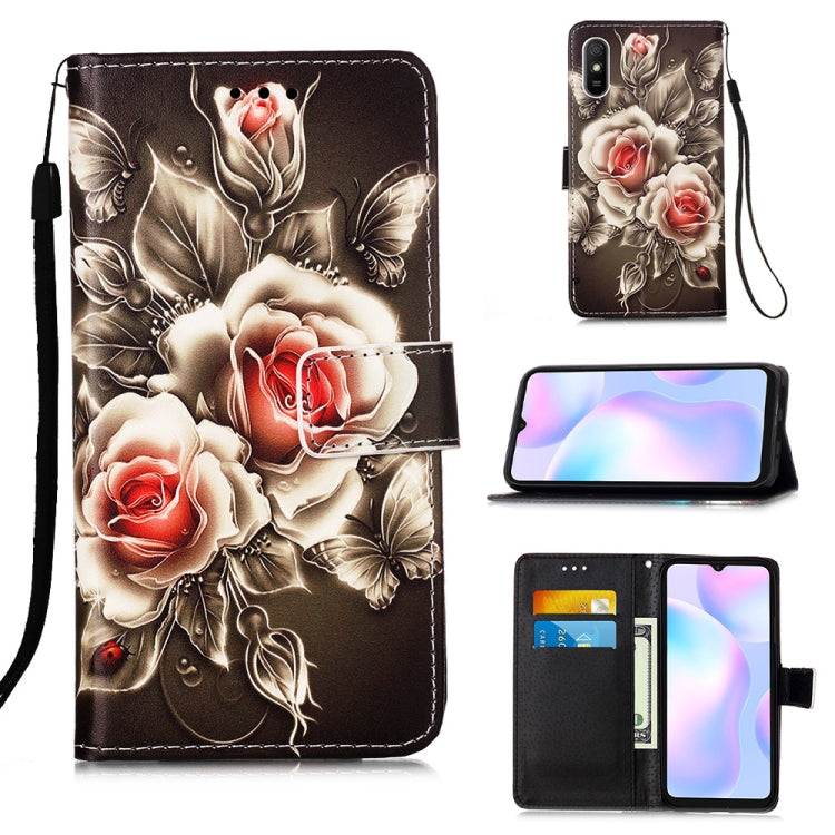 Colored Drawing Pattern Plain Weave Horizontal Flip Leather Case with Holder & Card Slot & Wallet & Lanyard