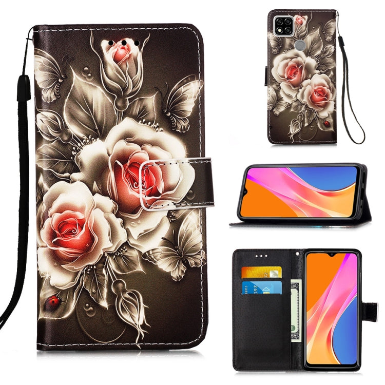 Colored Drawing Pattern Plain Weave Horizontal Flip Leather Case with Holder & Card Slot & Wallet & Lanyard