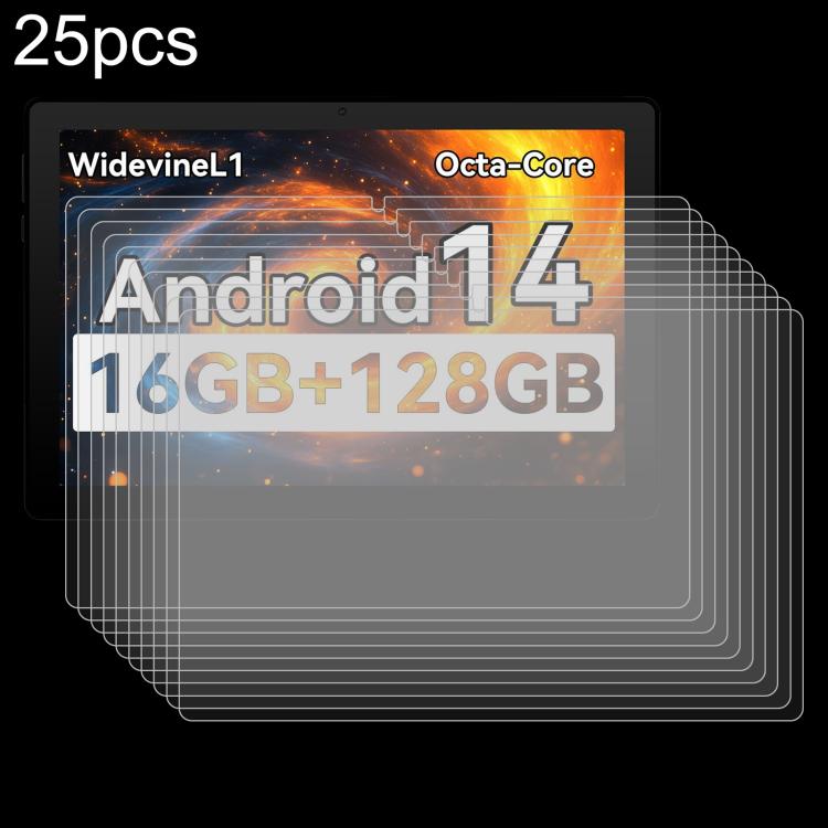 25pcs 9H 0.3mm Explosion-proof Tempered Glass Film, For HiGrace A6H 11, For HiGrace C107 10.1, For HiGrace C9+ 11, For HiGrace Kids Tablet 7, For HiGrace A7L 11, For HiGrace G9 11.5, For Higrace C12 10.4