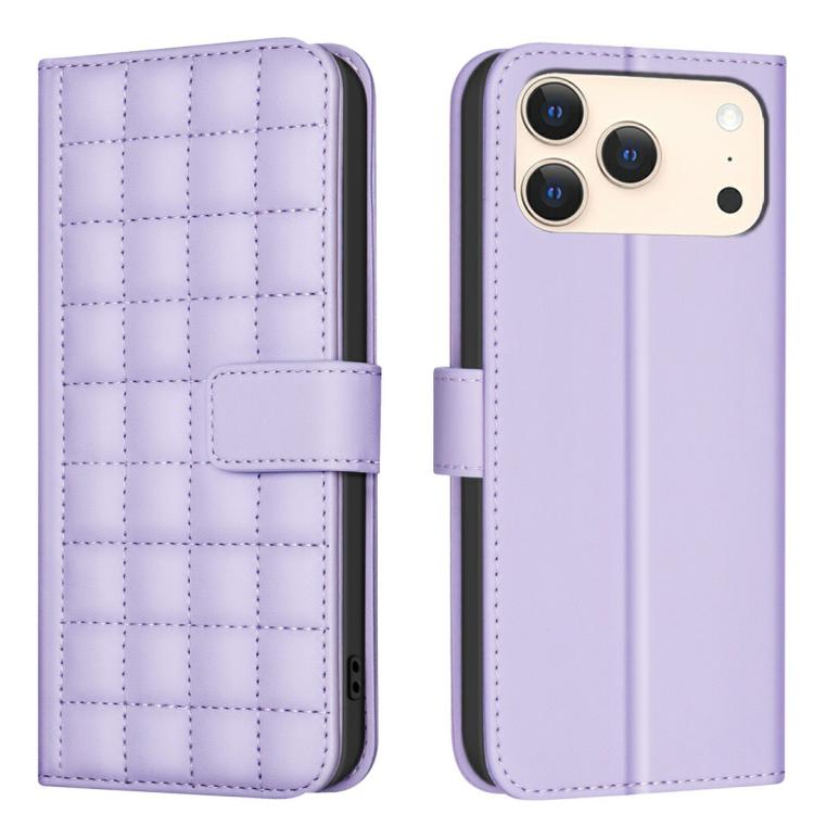 Square Texture Leather Phone Case, For iPhone 17e / 16e, For iPhone 17 Pro Max, For iPhone 16 Pro Max, For iPhone 16 Pro, For iPhone 16 Plus, For iPhone 16, For iPhone 15 Pro Max, For iPhone 15 Pro