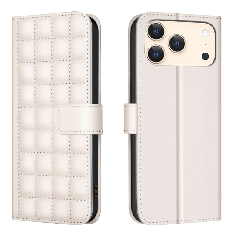 Square Texture Leather Phone Case, For iPhone 17e / 16e, For iPhone 17 Pro Max, For iPhone 16 Pro Max, For iPhone 16 Pro, For iPhone 16 Plus, For iPhone 16, For iPhone 15 Pro Max, For iPhone 15 Pro