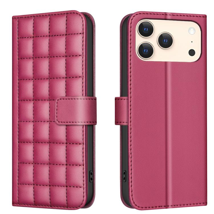 Square Texture Leather Phone Case, For iPhone 17e / 16e, For iPhone 17 Pro Max, For iPhone 16 Pro Max, For iPhone 16 Pro, For iPhone 16 Plus, For iPhone 16, For iPhone 15 Pro Max, For iPhone 15 Pro