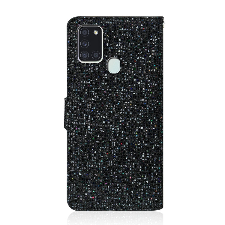 Glitter Powder Horizontal Flip Leather Case with Card Slots & Holder & Lanyard