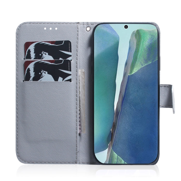 Coloured Drawing Horizontal Flip Leather Case, with Holder & Card Slots & Wallet