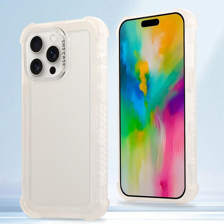 Transparent Matte TPU Hybrid PC 3-in-1 Phone Case, For iPhone 16 Pro Max, For iPhone 16 Pro, For iPhone 16 Plus, For iPhone 16, For iPhone 15 Pro Max, For iPhone 15 Pro, For iPhone 15 Plus, For iPhone 15