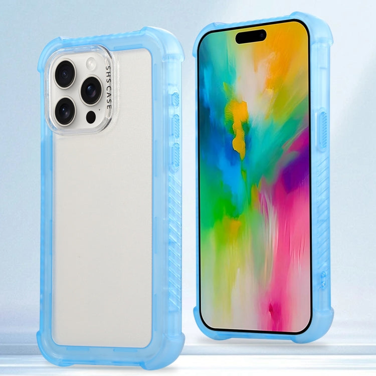 Transparent Matte TPU Hybrid PC 3-in-1 Phone Case, For iPhone 16 Pro Max, For iPhone 16 Pro, For iPhone 16 Plus, For iPhone 16, For iPhone 15 Pro Max, For iPhone 15 Pro, For iPhone 15 Plus, For iPhone 15