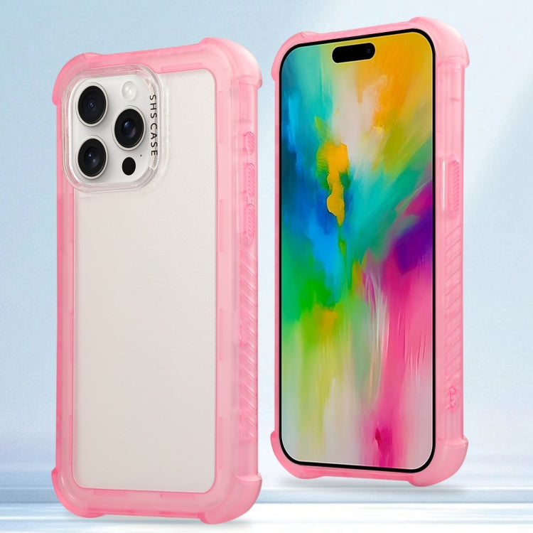 Transparent Matte TPU Hybrid PC 3-in-1 Phone Case, For iPhone 16 Pro Max, For iPhone 16 Pro, For iPhone 16 Plus, For iPhone 16, For iPhone 15 Pro Max, For iPhone 15 Pro, For iPhone 15 Plus, For iPhone 15