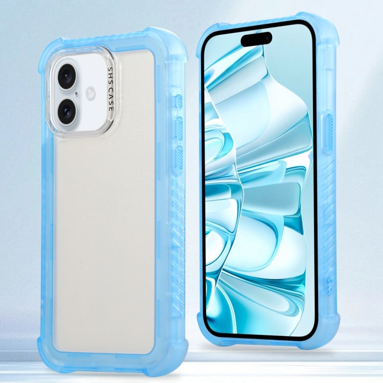 Transparent Matte TPU Hybrid PC 3-in-1 Phone Case, For iPhone 16 Pro Max, For iPhone 16 Pro, For iPhone 16 Plus, For iPhone 16, For iPhone 15 Pro Max, For iPhone 15 Pro, For iPhone 15 Plus, For iPhone 15