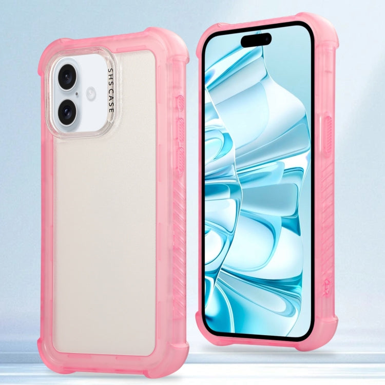 Transparent Matte TPU Hybrid PC 3-in-1 Phone Case, For iPhone 16 Pro Max, For iPhone 16 Pro, For iPhone 16 Plus, For iPhone 16, For iPhone 15 Pro Max, For iPhone 15 Pro, For iPhone 15 Plus, For iPhone 15