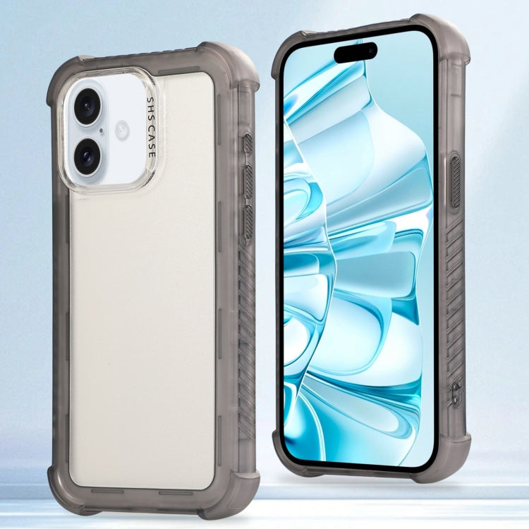 Transparent Matte TPU Hybrid PC 3-in-1 Phone Case, For iPhone 16 Pro Max, For iPhone 16 Pro, For iPhone 16 Plus, For iPhone 16, For iPhone 15 Pro Max, For iPhone 15 Pro, For iPhone 15 Plus, For iPhone 15