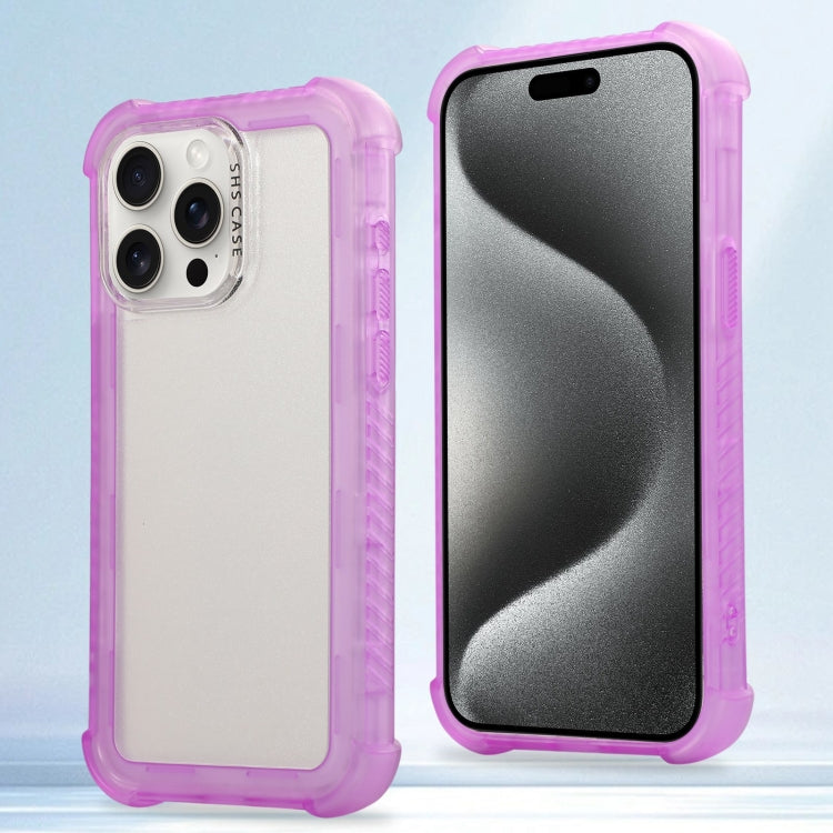 Transparent Matte TPU Hybrid PC 3-in-1 Phone Case, For iPhone 16 Pro Max, For iPhone 16 Pro, For iPhone 16 Plus, For iPhone 16, For iPhone 15 Pro Max, For iPhone 15 Pro, For iPhone 15 Plus, For iPhone 15