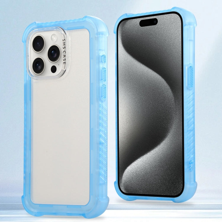Transparent Matte TPU Hybrid PC 3-in-1 Phone Case, For iPhone 16 Pro Max, For iPhone 16 Pro, For iPhone 16 Plus, For iPhone 16, For iPhone 15 Pro Max, For iPhone 15 Pro, For iPhone 15 Plus, For iPhone 15