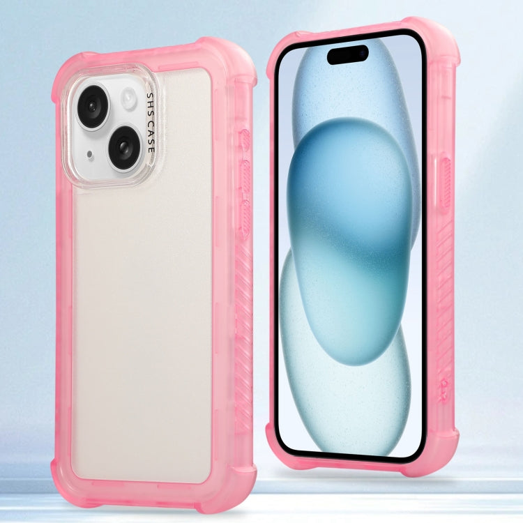 Transparent Matte TPU Hybrid PC 3-in-1 Phone Case, For iPhone 16 Pro Max, For iPhone 16 Pro, For iPhone 16 Plus, For iPhone 16, For iPhone 15 Pro Max, For iPhone 15 Pro, For iPhone 15 Plus, For iPhone 15