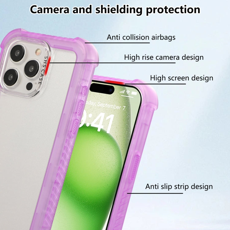Transparent Matte TPU Hybrid PC 3-in-1 Phone Case, For iPhone 14 Plus, For iPhone 14, For iPhone 14 Pro, For iPhone 14 Pro Max, For iPhone 13