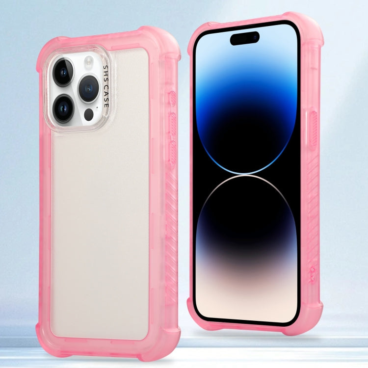 Transparent Matte TPU Hybrid PC 3-in-1 Phone Case, For iPhone 14 Plus, For iPhone 14, For iPhone 14 Pro, For iPhone 14 Pro Max, For iPhone 13